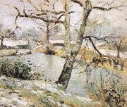 Camille Pissarro Winter scenery painting